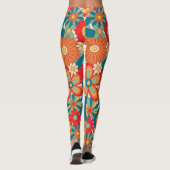 Hand geschilderd bloemig elegant ontwerp leggings (Achterkant)