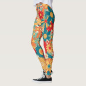 Hand geschilderd bloemig elegant ontwerp leggings (Links)