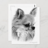 Hand geschilderd Chihuahua met boog kunstwerk Briefkaart (Voorkant / Achterkant)