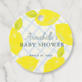 Hand geschilderd citroen blauw Baby shower dank u Bedankjes Labels (Voorkant)