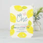 Hand geschilderd citroen meisje roze virtuele 1e v kaart (Staand voorkant)