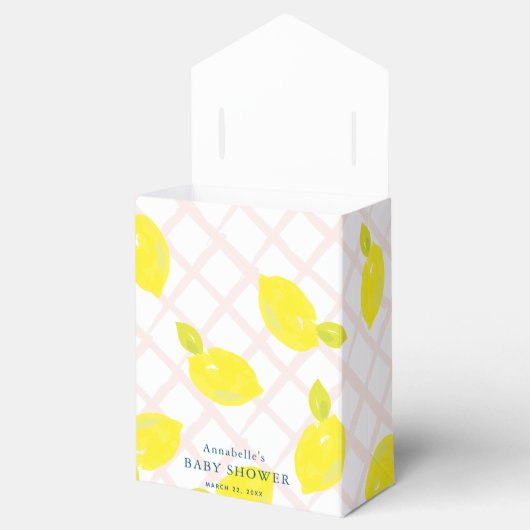 Hand geschilderd citroen roze Baby shower dank u Bedankdoosjes (Geopend)