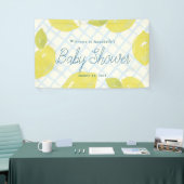 Hand geschilderd citroenen & blauw cheques Baby sh Spandoek (Beurs)