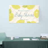 Hand geschilderd citroenen & roze cheques Baby sho Spandoek (Beurs)