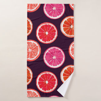 Hand geschilderd Citrus donker patroon Badhanddoek