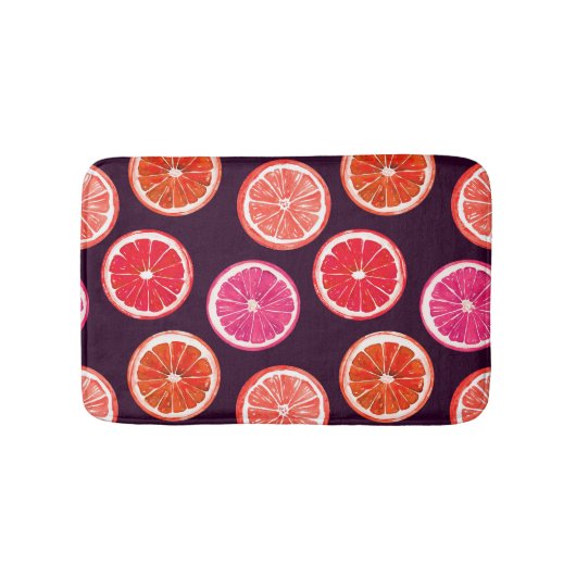 Hand geschilderd Citrus donker patroon Badmat (Voorkant)