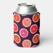 Hand geschilderd Citrus donker patroon Blikjeskoeler (Blikje Achterkant)