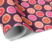 Hand geschilderd Citrus donker patroon Cadeaupapier (Rol Hoek)