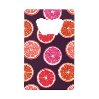 Hand geschilderd Citrus donker patroon Creditkaart Flessenopener