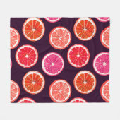 Hand geschilderd Citrus donker patroon Fleece Deken (Voorkant (Horizontaal))