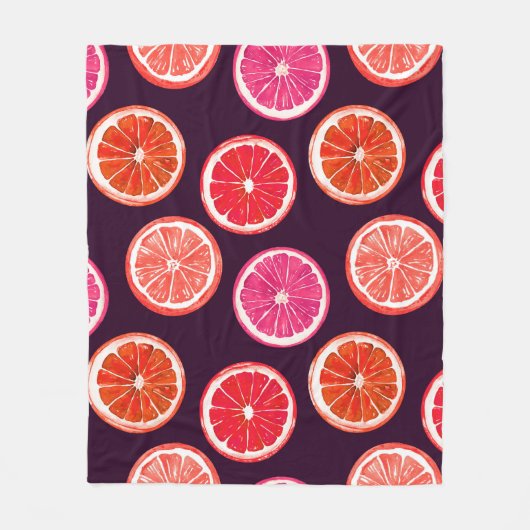 Hand geschilderd Citrus donker patroon Fleece Deken (Voorkant)