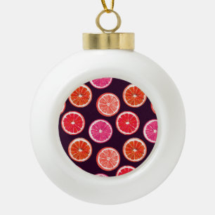 Hand geschilderd Citrus donker patroon Keramische Bal Ornament