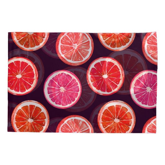 Hand geschilderd Citrus donker patroon Kussensloop (Achterkant)