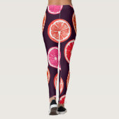 Hand geschilderd Citrus donker patroon Leggings (Achterkant)