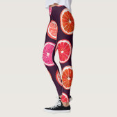 Hand geschilderd Citrus donker patroon Leggings (Links)