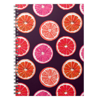 Hand geschilderd Citrus donker patroon Notitieboek