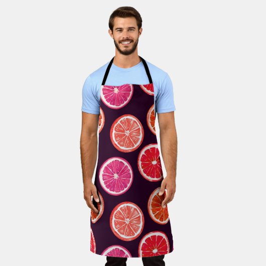 Hand geschilderd Citrus donker patroon Schort (Gedragen)