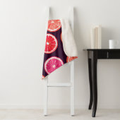 Hand geschilderd Citrus donker patroon Sherpa Deken (In situ)
