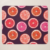 Hand geschilderd Citrus donker patroon Sherpa Deken (Voorkant (horizontaal))