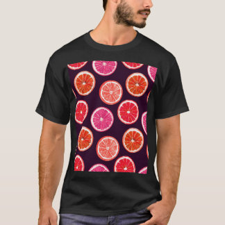 Hand geschilderd Citrus donker patroon T-shirt