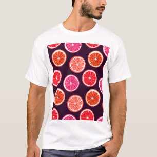 Hand geschilderd Citrus donker patroon T-shirt
