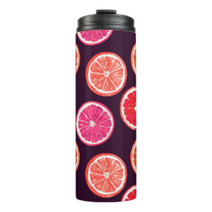Hand geschilderd Citrus donker patroon Thermosbeker