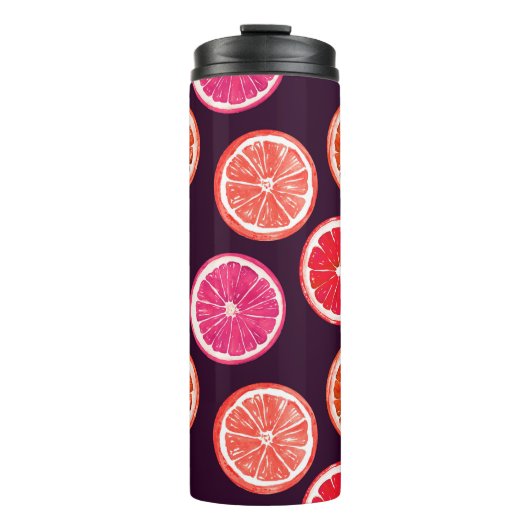 Hand geschilderd Citrus donker patroon Thermosbeker (Voorkant)