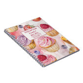Hand geschilderd cupcake bessen gepersonaliseerd r notitieboek (Rechterzijde)