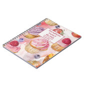 Hand geschilderd cupcake bessen gepersonaliseerd r notitieboek (Linkerzijde)