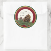 Hand geschilderd dennenappel naam gouden glitter a ronde sticker (Tas)