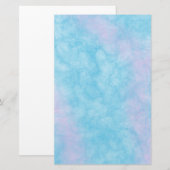 Hand geschilderd Elegant blauw en roze marmer Briefpapier (Voorkant / Achterkant)