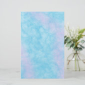 Hand geschilderd Elegant blauw en roze marmer Briefpapier (Staand voorkant)