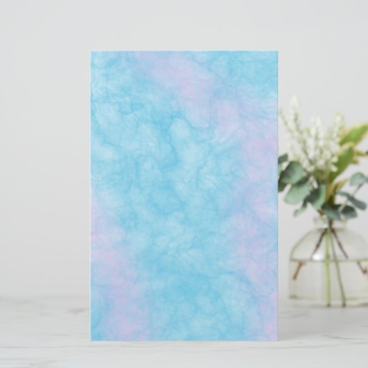 Hand geschilderd Elegant blauw en roze marmer Briefpapier (Staand voorkant)