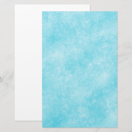 Hand geschilderd Elegant Blauw Marmer Briefpapier (Voorkant / Achterkant)