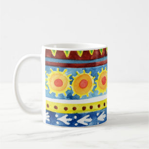 Hand geschilderd etnisch Waterverf patroon Koffiemok