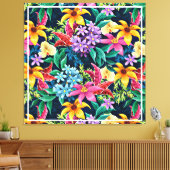 Hand geschilderd exotische bloemenpatroon-23001 canvas afdruk (Insitu (Woonkamer))