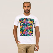 Hand geschilderd exotische bloemenpatroon-23001 t-shirt (Voorkant volledig)