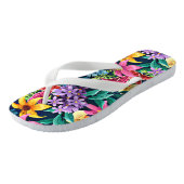 Hand geschilderd exotische bloemenpatroon-23001 teenslippers (Schuin)