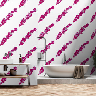 Hand geschilderd Floral botanische roze Peel en St Behang