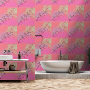 Hand geschilderd Floral botanische roze Peel en St Behang