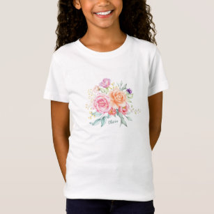 Hand geschilderd Floral gepersonaliseerd T-shirt