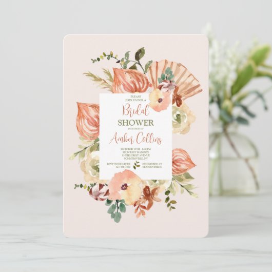 Hand geschilderd Floral Kaart (Staand voorkant)