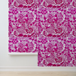 Hand geschilderd Floral Mehndi Henna Peel en Stick Behang