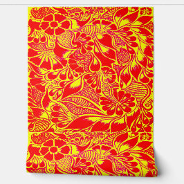 Hand geschilderd Floral Mehndi Henna Peel en Stick Behang