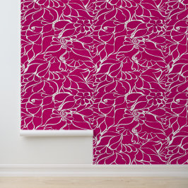 Hand geschilderd Floral Mehndi Henna Peel en Stick Behang