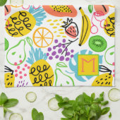 Hand geschilderd fruitpatroon theedoek (Gevouwen)