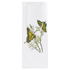 Hand Geschilderd Geel Swallowtail Butterfly Wijnza Wijn Cadeautas