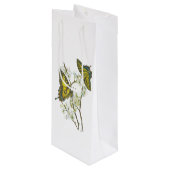 Hand Geschilderd Geel Swallowtail Butterfly Wijnza Wijn Cadeautas (Voorkant Gekanteld)