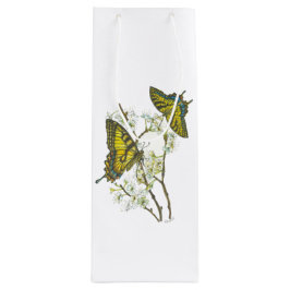 Hand Geschilderd Geel Swallowtail Butterfly Wijnza Wijn Cadeautas