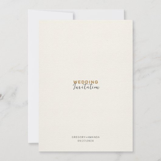 Hand geschilderd gouden bladeren Lijst bruiloft Kaart (Achterkant)